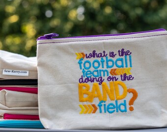 Embroidered Zipper Pouch-Band Field