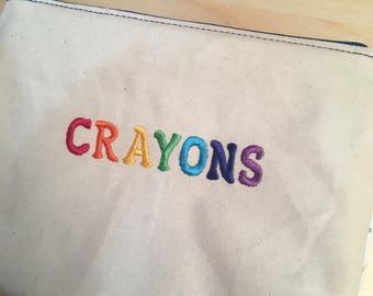 Embroidered Zipper Pouch-Crayons (EZip 28)