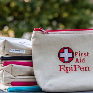 Embroidered Zipper Pouch-1st Aid image 2