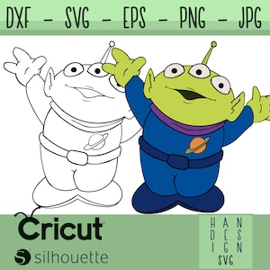 Alienígena fofo svg, pequenos alienígenas verdes, arquivos de corte svg de toy story para cricut, clipart de toy story, download instantâneo, pizza planet, toy story svg