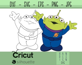 Cute alien svg, little green aliens, toy story svg cut files for cricut, toy story clipart, instant download, pizza planet, toy story svg