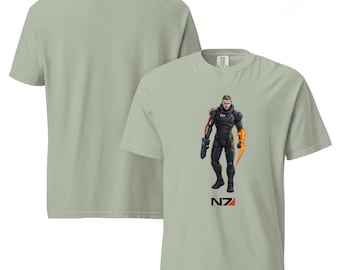 Camiseta Mass Effect N7 / Camiseta Commander Shepard / Camiseta Gamer de ciencia ficción / Camiseta de regalo para gamer / Camiseta de videojuego de ciencia ficción / Ropa RPG unisex