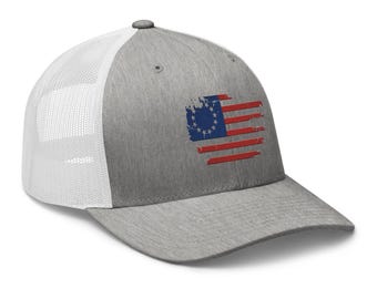 USA Flag Trucker Hat | Made in USA Gift | Patriotic Hat for Men & Women | 4th of July Hat | USA Baseball Cap