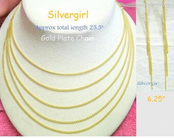 Gold Plated Drape Chain Necklace and Matching Earrings