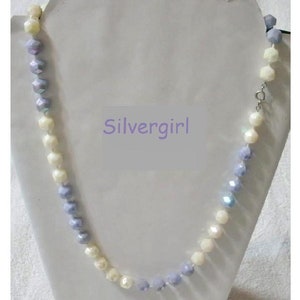 4 More Choices Vintage Beaded Necklaces Purple White, Grey, Navy, Teal Green