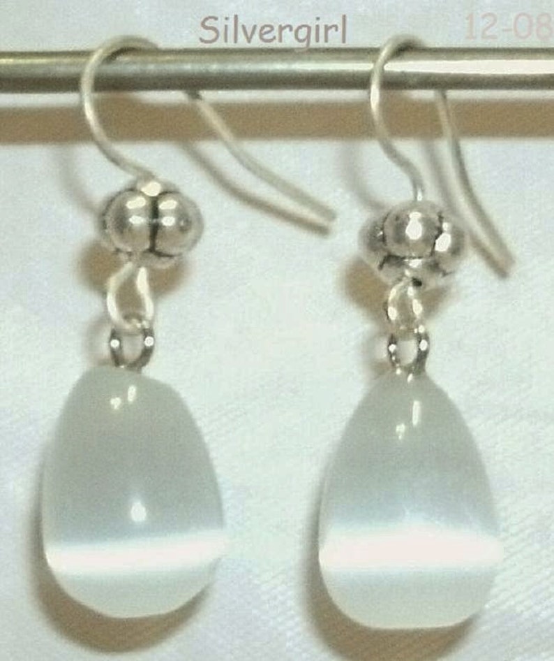 Shimmering Fibre Optic Glass Tear Drop Dangle Earrings Choose Etsy