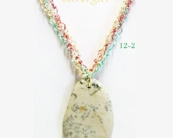 3 Strand Twisted Dendrite Jasper Pendant Necklace