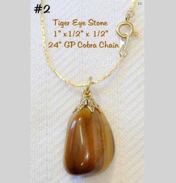 Shimmering Tiger Eye Gemstone Freestyle Necklace