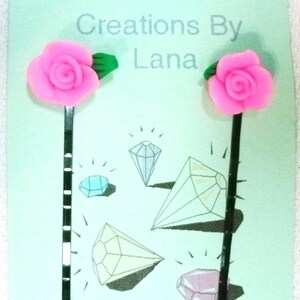 Hand Created OOAK Bobby Pins Fun Colorful Polymer Clay or Button Flowers You Choose Style