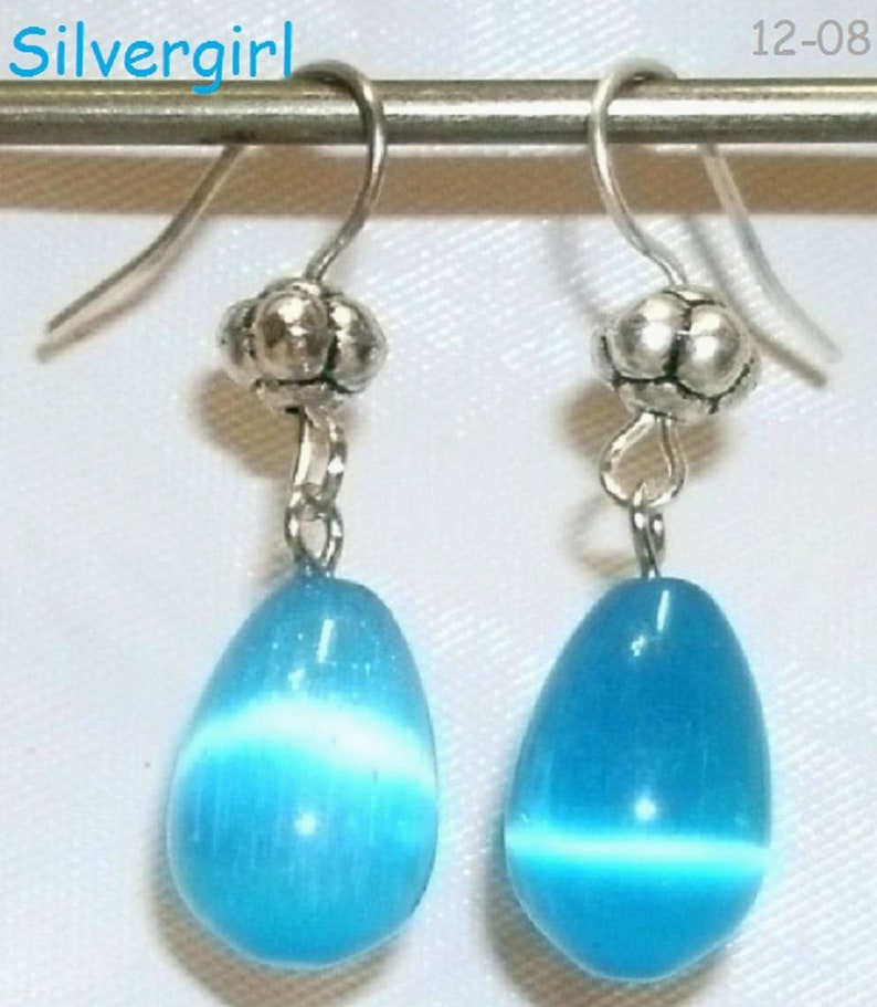 Shimmering Fibre Optic Glass Tear Drop Dangle Earrings Choose Etsy