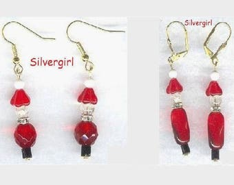 Mr OR Mrs Santa Claus Glass Dangle Earrings