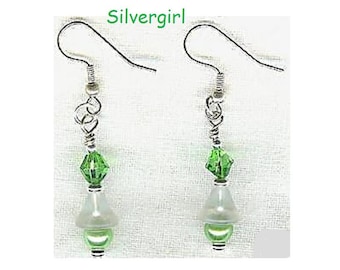 Cute Little Holiday Bell Earrings Green