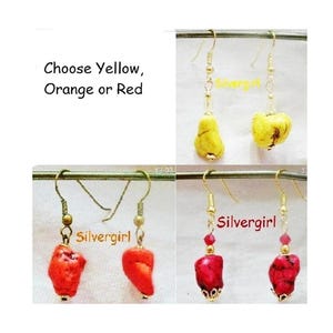 Brightly Dyed Turquoise Nugget Dangle Earrings 3 color choices