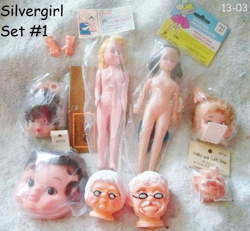 Vintage New Stock Doll Bodies Heads and Body Parts for Crafting #1