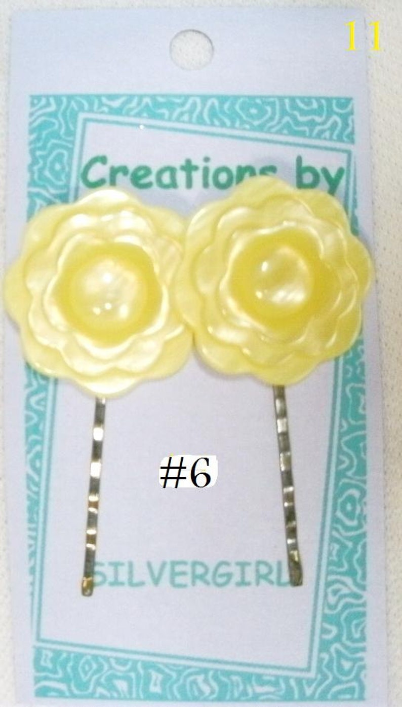 FUN Hand Created OOAK Bobby Pins Fun Colorful Buttons OR Etsy New Zealand