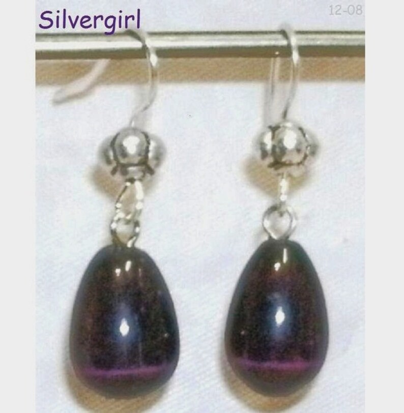 Shimmering Fibre Optic Glass Tear Drop Dangle Earrings Choose Etsy