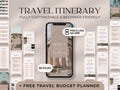 Editable Travel Itinerary Template Trip Mobile Planner Digital Vacation Schedule Holiday Travel Organizer Printable Traveling Tour Guide