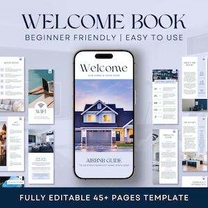 Editable Airbnb Welcome Book Template: Vacation Rental Guest Guide (Canva, Digital)
