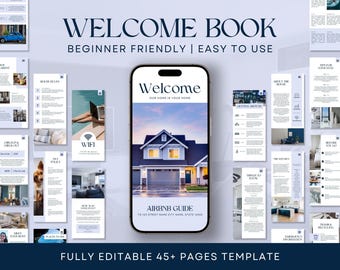 Bewerkbare sjabloon welkomstboek voor Airbnb: gastengids vakantiewoningen (canva, digitaal)