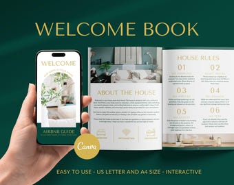 Airbnb Welcome Book Template: Vacation Rental Host Guide (Canva)