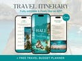 Mobile Travel Itinerary Template, Editable Travel Planner, Digital Bali Guide, Girls Trip Organizer, Travel Agency Canva Vacation Template product logo