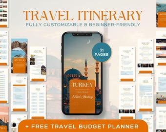 Reisschema Turkije: bewerkbare digitale vakantieplanner (digitale download)