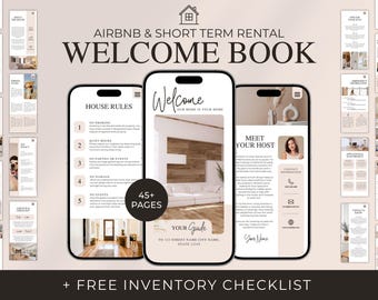Airbnb Welcome Book Template: Vacation Rental Guest Guide (Digital Download)