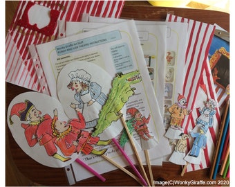 Punch and Judy Paper Theatre Printable PDF WonkyGiraffe original.