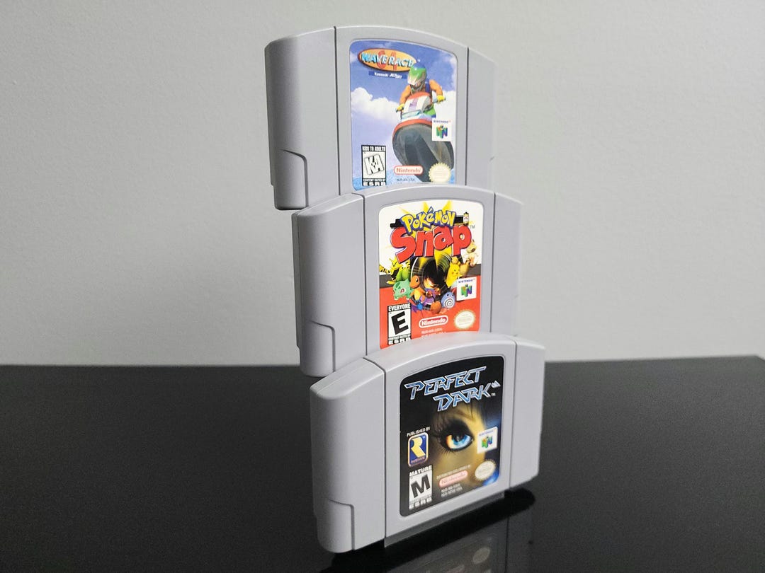 Retro Video Game Cartridge Display Stand | SNES, Genesis, N64 | Holds 3 ...