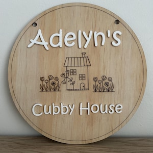 Personalised Kids Cubby House Sign | Cubby House Sign | Personalised Decor for Kids Cubby House | Playroom Sign
