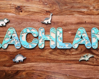 Personalised Dinosaur Name Sign | Dinosaur Children's Room Decor
