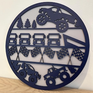 Childrens Monster Truck Sign | Playroom Sign