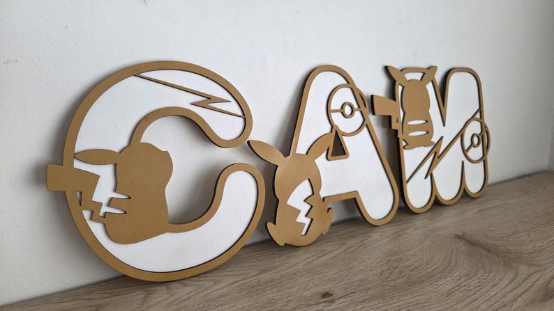 Pokémon Nursery Decor | Custom Handmade Name Sign image 1