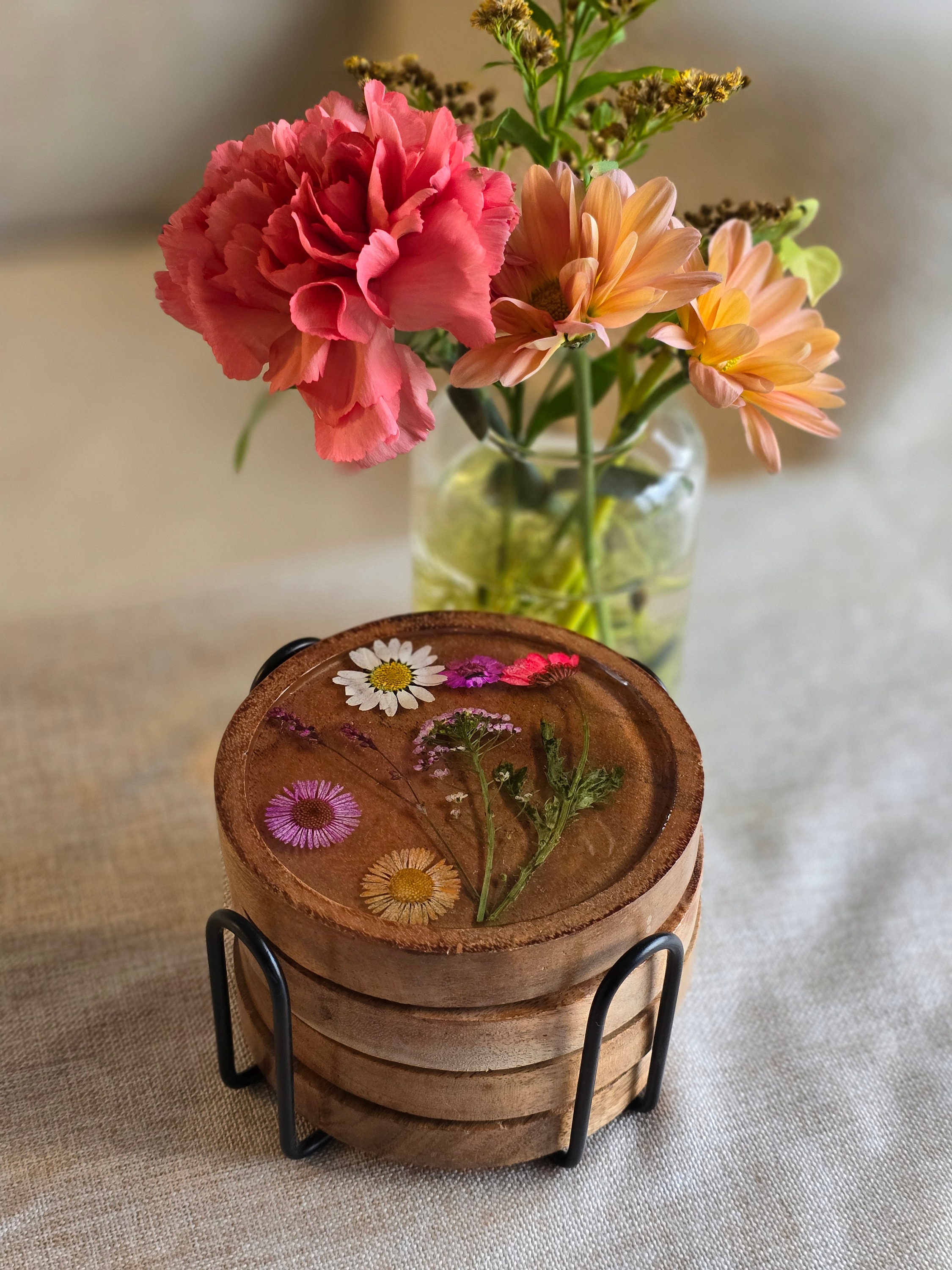 ProArts Fleur De Vie Coasters - Wooden Coasters - Set Of 6 - 10 X