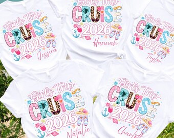 Girls Trip Cruise 2026 DTF Transfer,  Personalized Vacation Ready to Press, Making Memories Together Heat Print