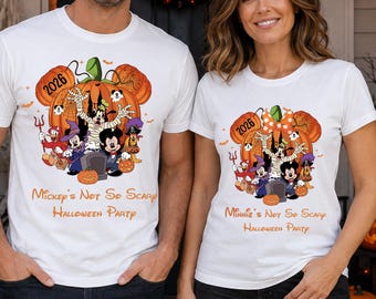 Mickey Not So Scary Halloween Party DTF Transfer: Mickey Minnie Spooky Season Ready to Press, Disney Halloween Heat Print
