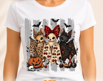 Halloween Bats DTF Transfer, Spooky Season Skull Pumpkin Ready to Press, Spooky Season Little Bat Print