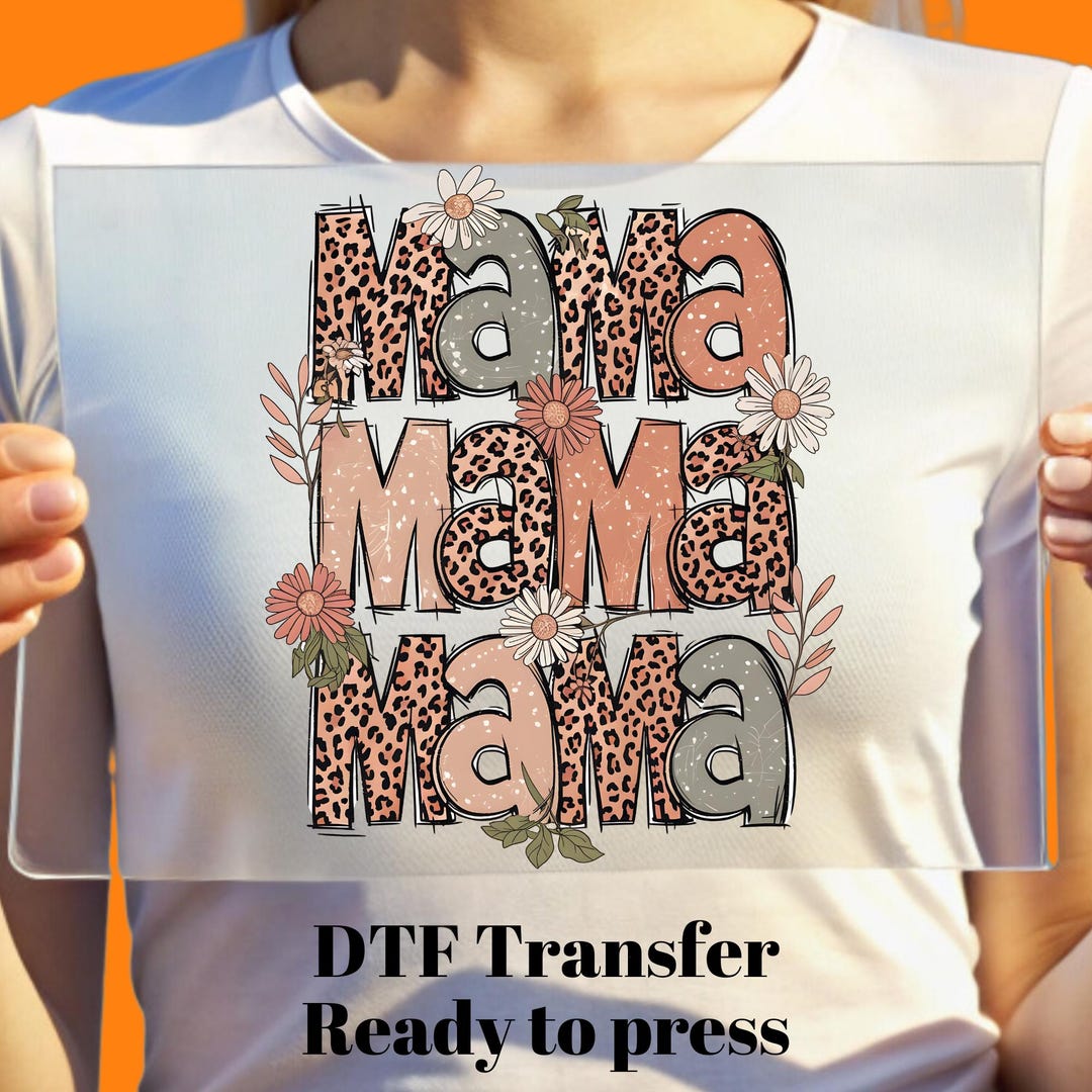 Leopard Mama Ready to Press, Flower Mother's Day Dtf Transfer Bulk Dtf ...