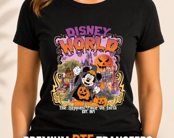 Halloween Characters DTF Transfer, Spooky Cartoon Friends Ready to Press, Kids Halloween Heat Print