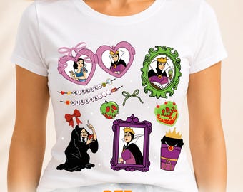 Snow White Villain Halloween DTF Transfer,  Spooky Princess Ready to Press, Spooky Disney Vacation Print