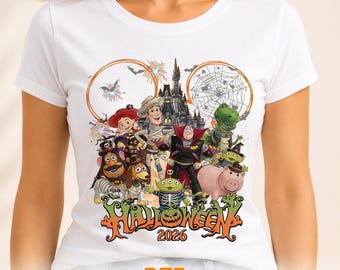 Toy Story Halloween Ready to Press, Spooky Toy Friends DTF Transfer, Cartoon Characters Spooky Heat Print