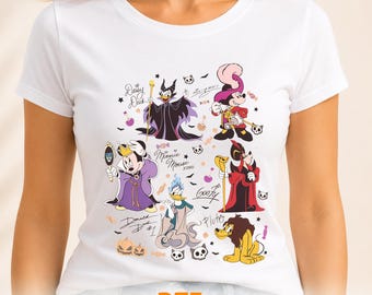 Halloween Disney Characters DTF Transfer: Mickey and Friends Spooky Season Ready to Press, Spooky Cartoon Heat Print
