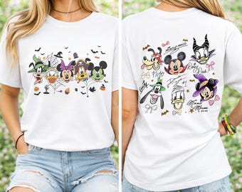 Disney Halloween Mickey and Friends DTF Transfer: Spooky Characters Ready to Press, Spooky Character Faces Heat Print