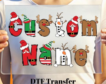 Custom Christmas Name DTF Transfer: Ready to Press