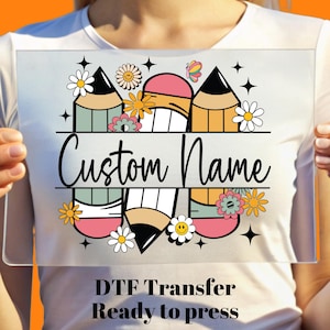 Custom Teacher DTF Transfer, Trendy Teacher DTF Designs For Shirts, Teacher Ready To Press, Bulk Dtf, DTF Gang Sheet, Custom Name Teacher