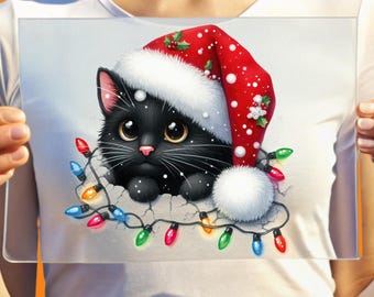 Cat Christmas DTF Transfer: Ready to Press Shirt Design