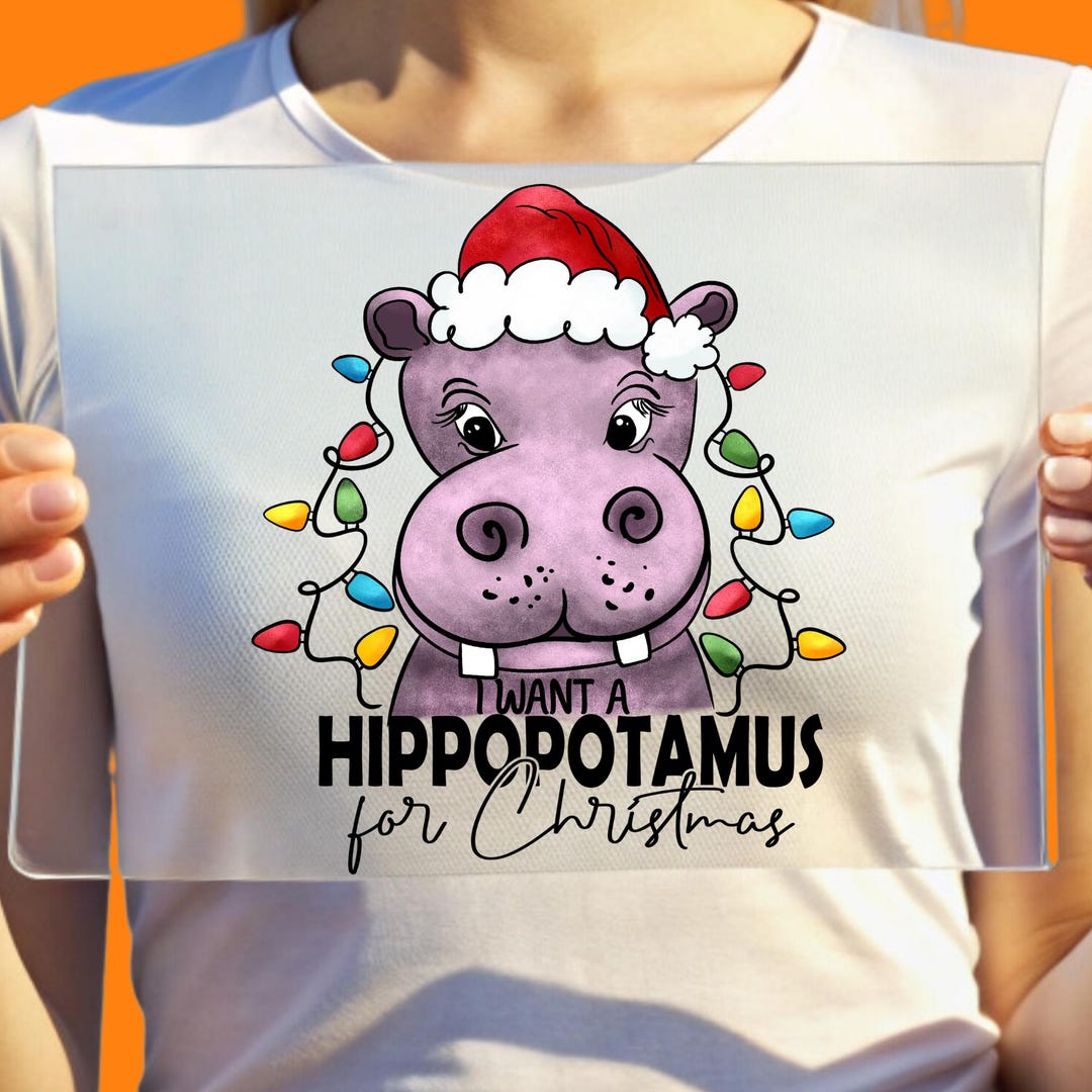 Happy Holiday Hippo Tee in Deep Coal Grey