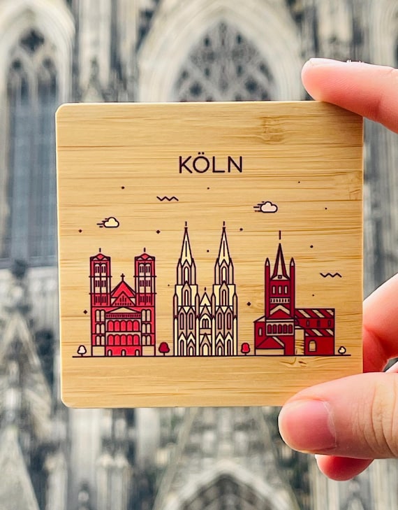Kln Skyline Untersetzer Bambus | Klner Souvenir Geschenk | Bar Accessoire  | Umzug Einweihung NRW | Cologne Coaster Wooden Gift - Etsy New Zealand