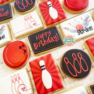 Bowling Birthday Sugar Cookies