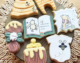 Winnie the Pooh Baby Shower Sugar Cookies